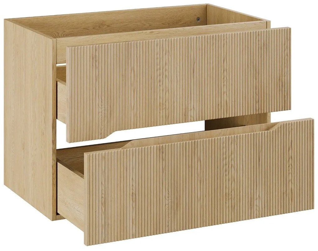 Szafka pod umywalkę nablatową NORDIC CREMONA 2S 80cm dąb cremona z blatem COMAD