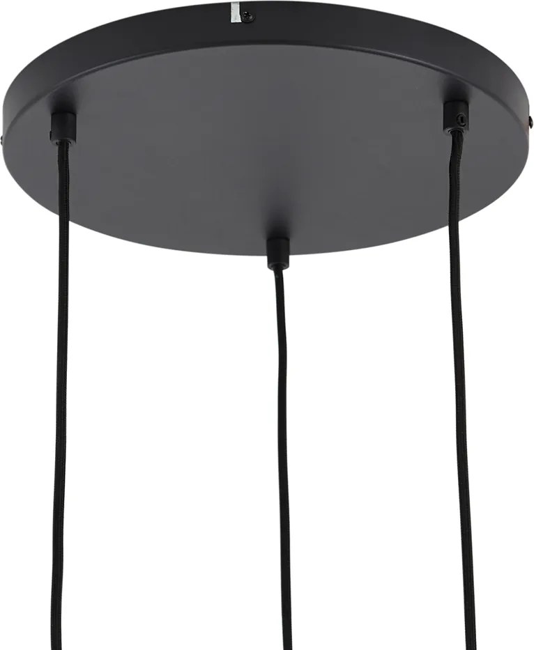 Designerska lampa wisząca czarna z tęczowym szkłem okrągła 3-punktowa - Mallon