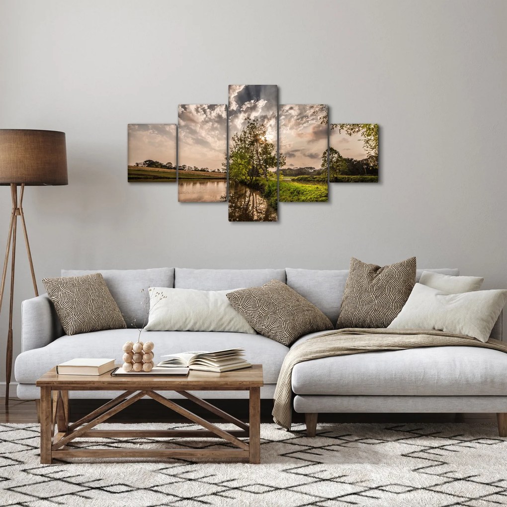 Obraz natury z promieniami (125x70 cm)