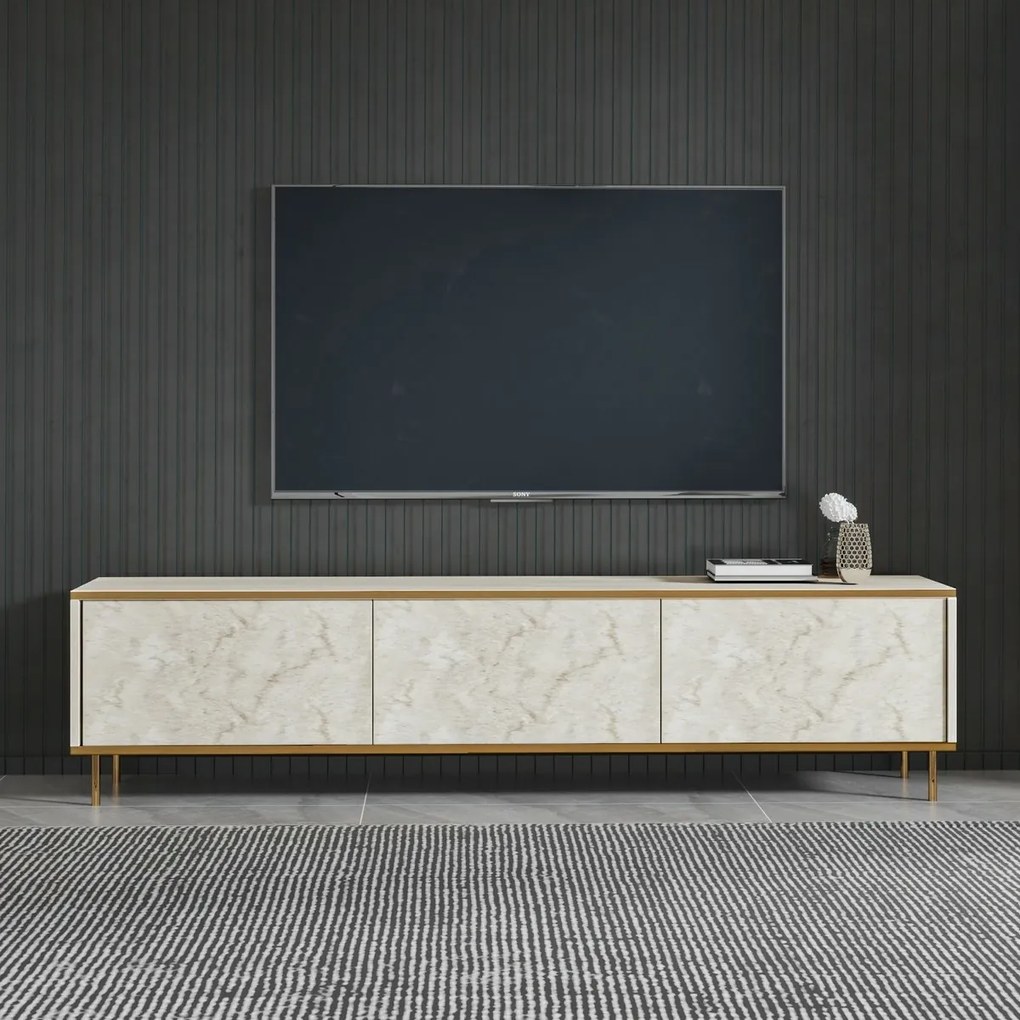 Stolik pod telewizor Imaj Travertine and Gold