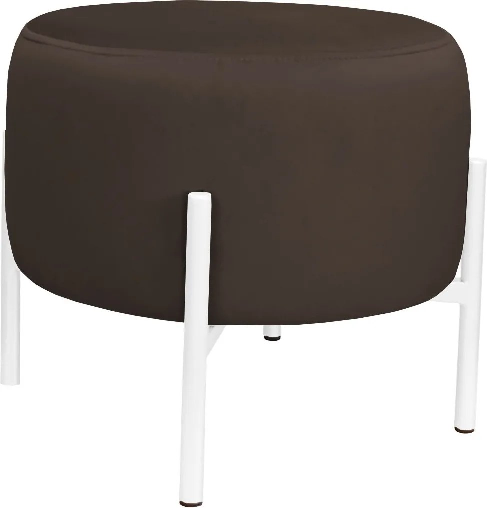 Pufa OLA loft ławka podnóżek metal : Kolor Stelaża - Biały, Kolor tkaniny - VELVET - MG05, Typ tkaniny - Velvet