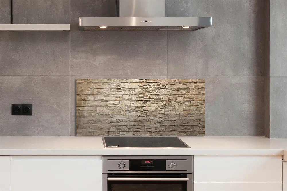 Szklany Panel Kompozycja Cegły i Kamienia