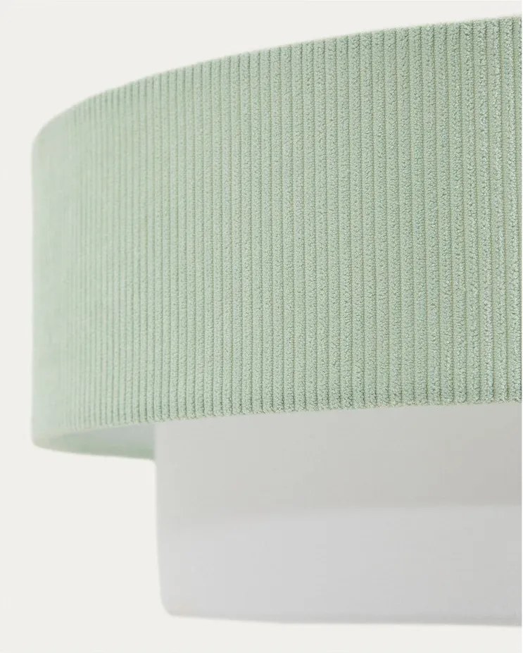 Biało-turkusowa lampa dziecięca z tekstylnym kloszem Bianella – Kave Home