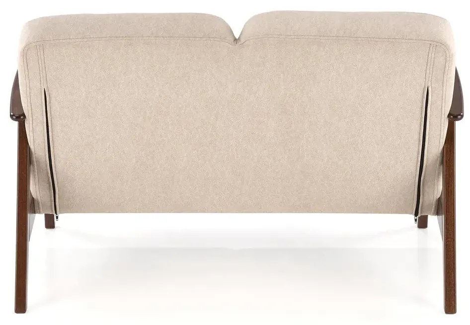 Sofa MILANO 2S beżowa/orzech dwuosobowa HALMAR