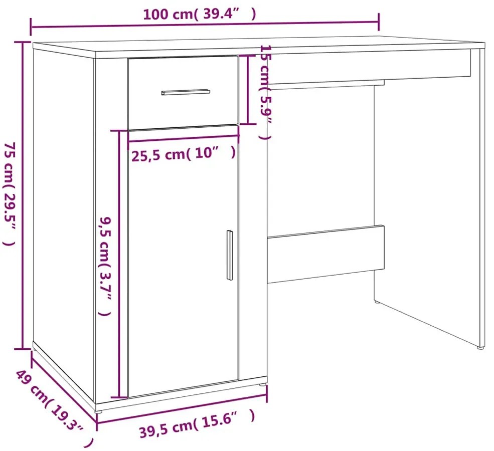 Czarne minimalistyczne biurko do biura A7-F23