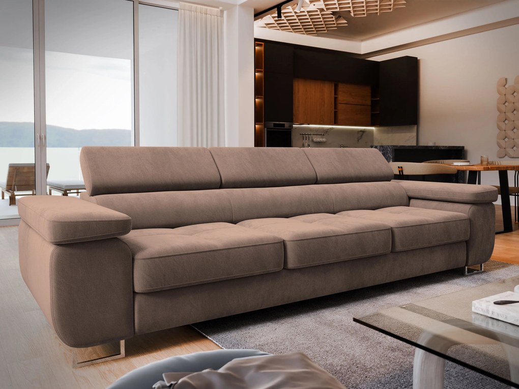 Masseno Sofa MOSINE z funkcją spania, Rozkładana sofa - Ecru, MONOLITH 09