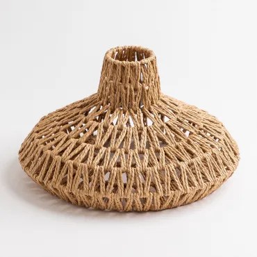 Ekran Do Lampy Z Plecionego Papieru I Żelaza Maslany Miel - Sklum