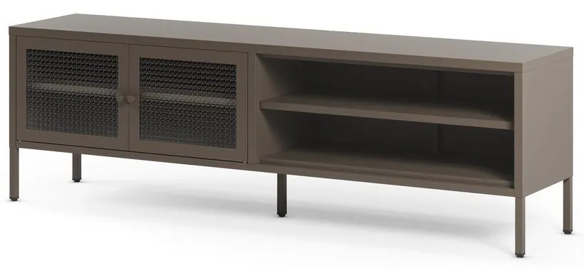 Szara metalowa szafka pod TV 160x50x35 cm Layna – Marckeric