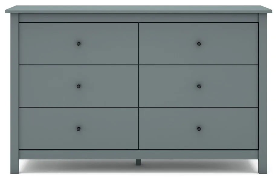 Szarozielona komoda z litego drewna sosnowego 130x80x45 cm Misti – Marckeric