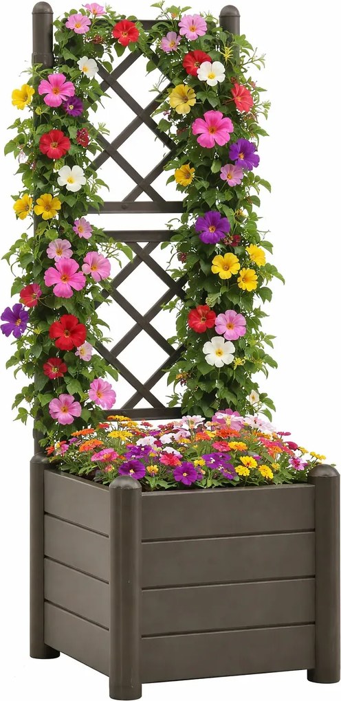 Antracytowa donica ogrodowa z kratką W0-S35