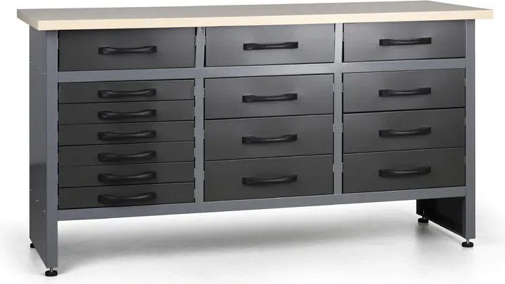 Stół roboczy G1, 840 x 1600 x 600 mm, 15 szufladami