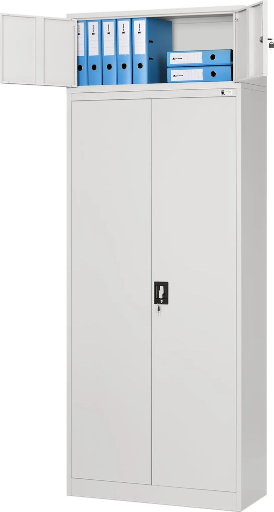 Nadstawka na szafę EWA, 900 x 380 x 400 mm, szara