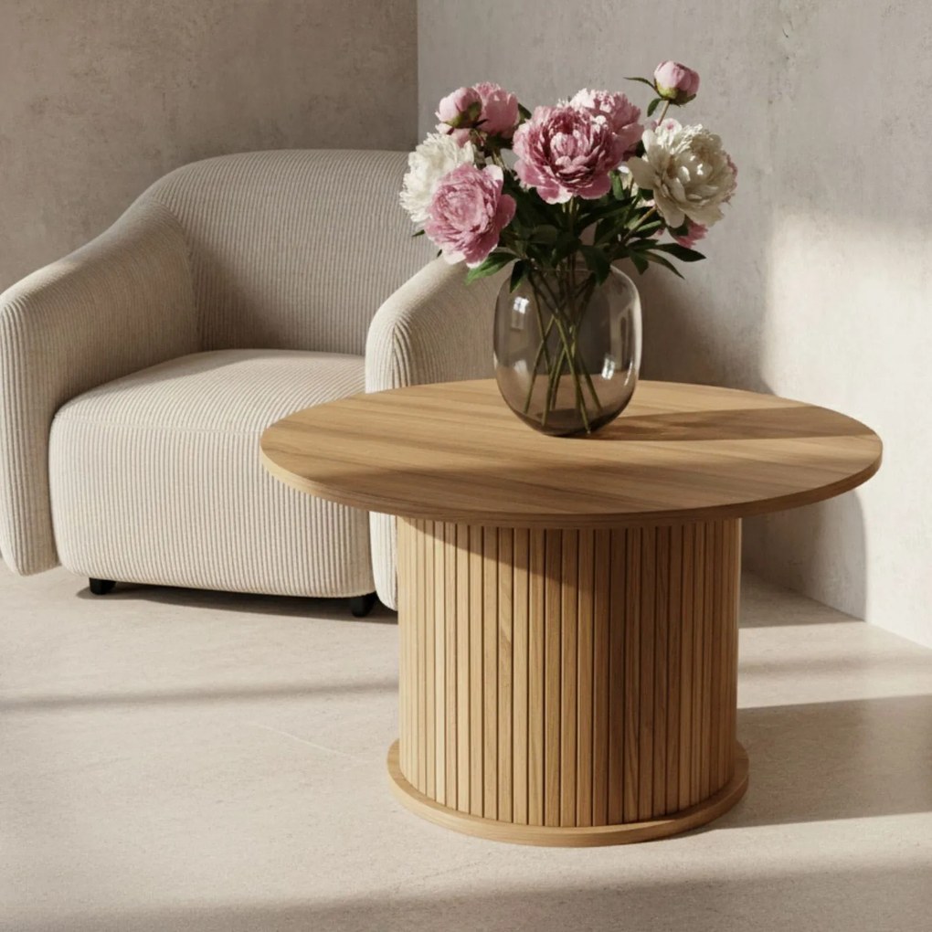 Stolik kawowy ryflowany SCAVA, Ø 70 x 40 cm