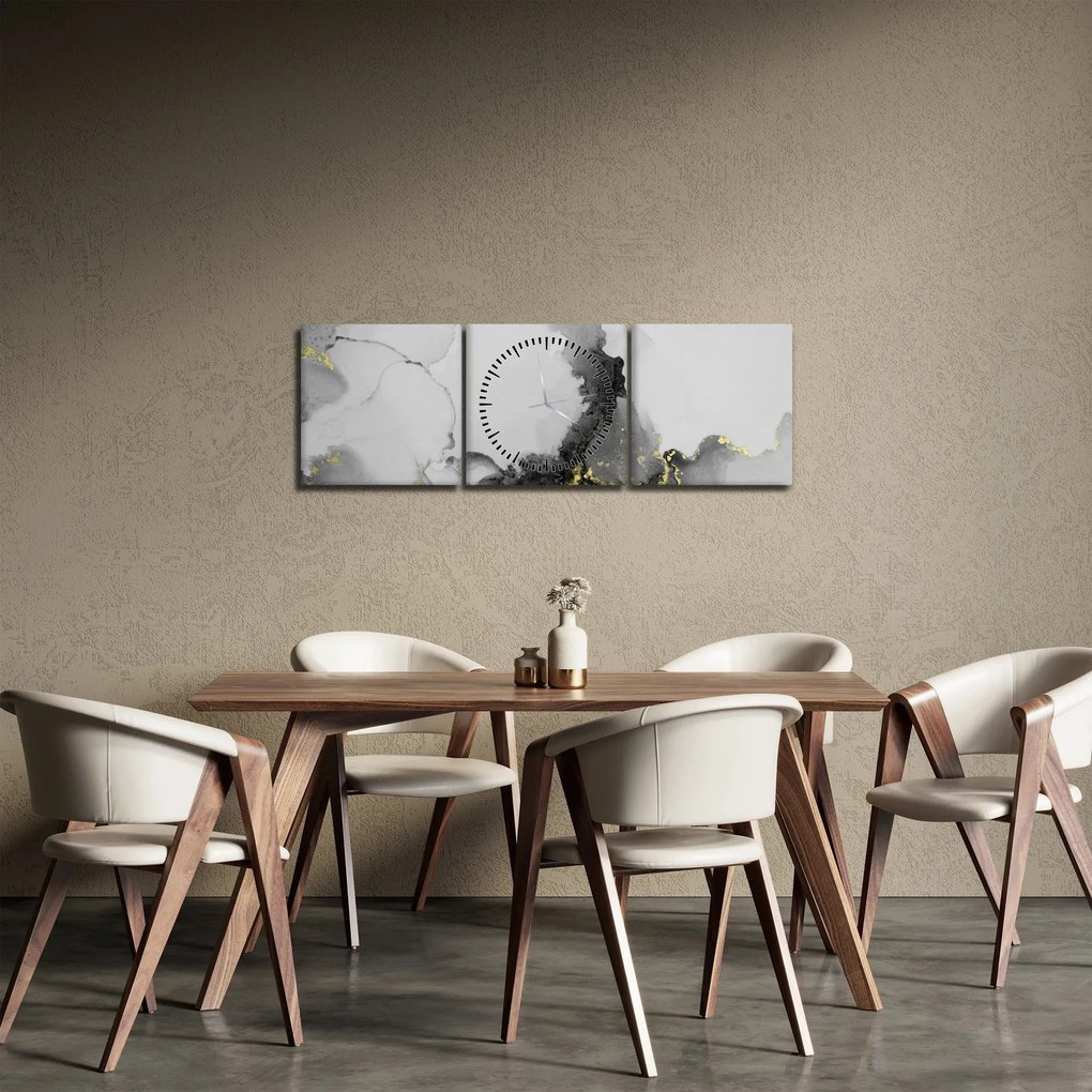 Obraz - Sztuka tuszu (z zegarem) (90x30 cm)