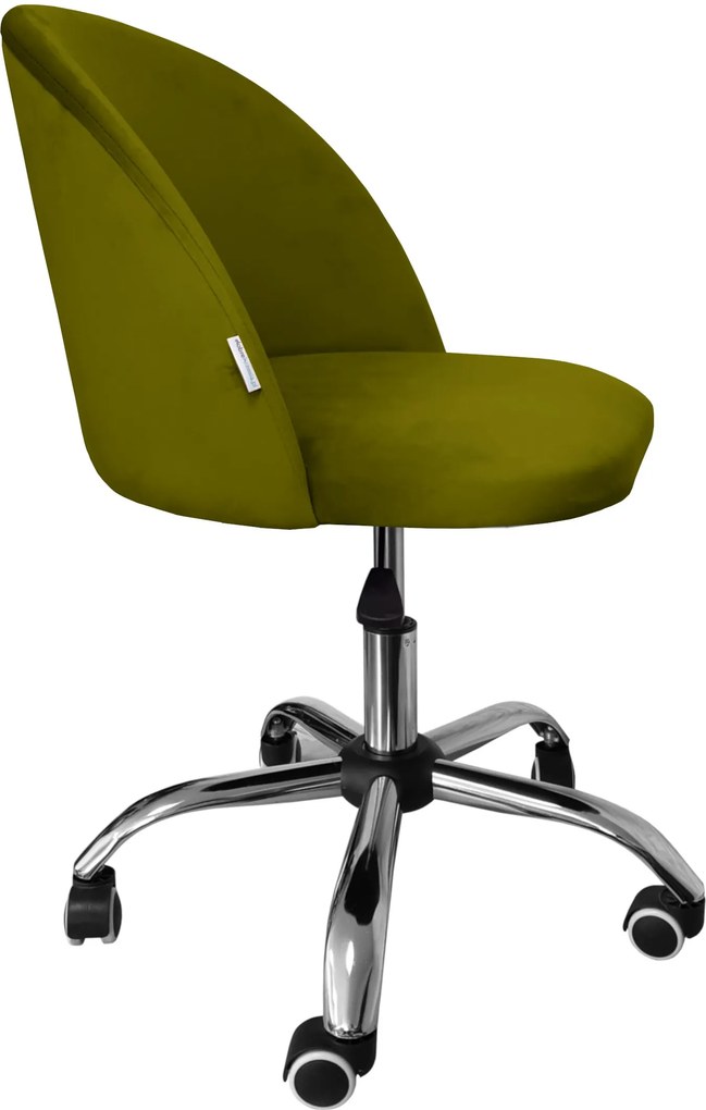 Fotel obrotowy COLIN krzesło biurowe fotel ergonomiczny do biurka : Kolor Stelaża - Chrom, Kolor tkaniny - VELVET - BL75, Typ siedziska - Siedzisko obrotowe 360°, Typ tkaniny - Velvet