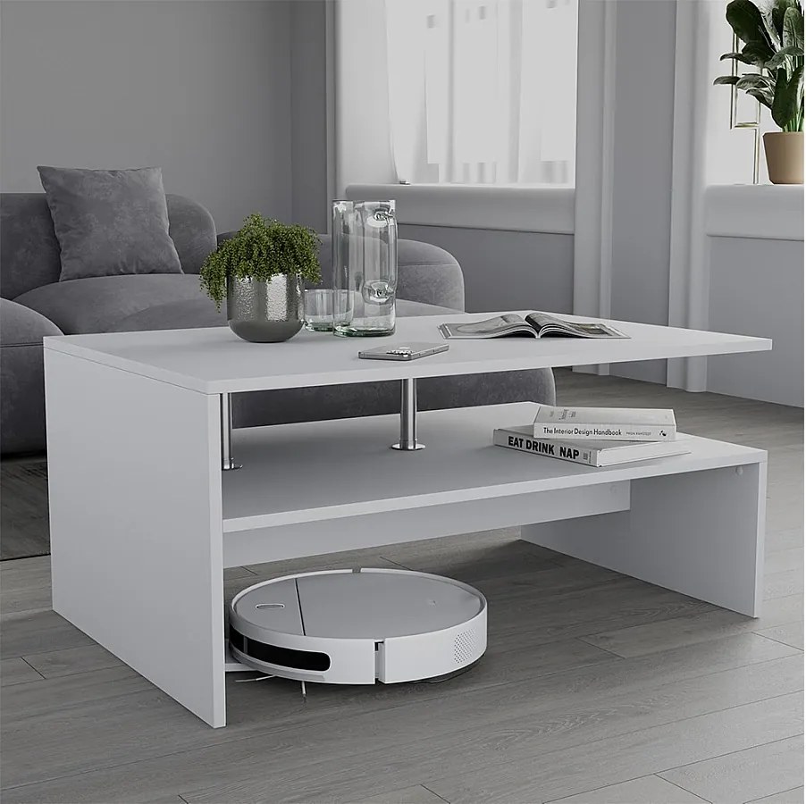 Stolik kawowy biały 90x52.6x42.2 amato