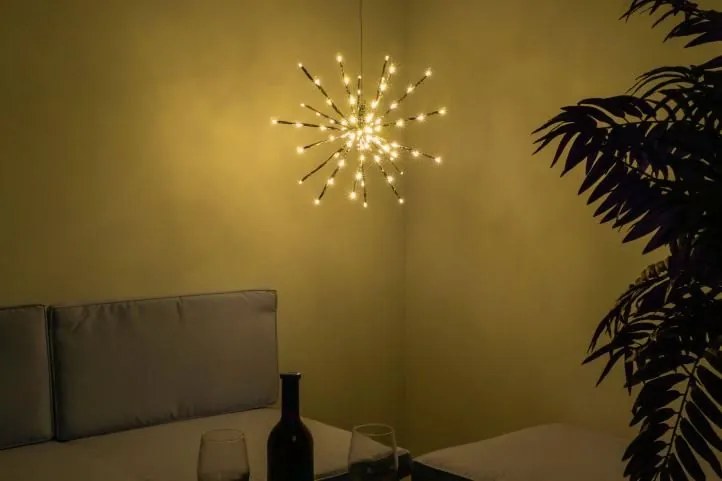 Świąteczne LED oświetlenie - deszcz meteorów, ciepła biel