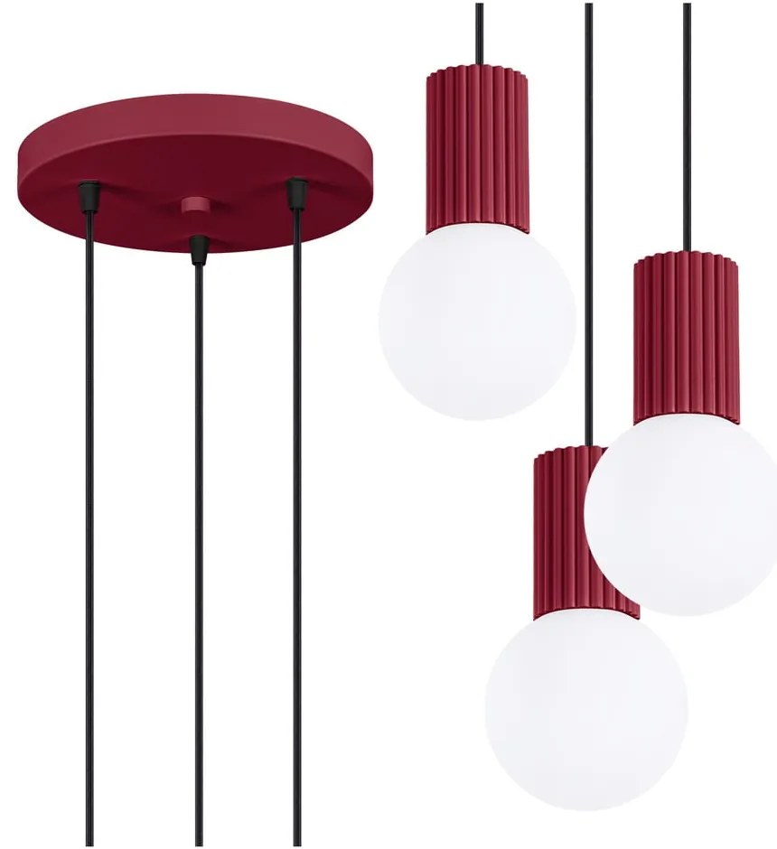 Bordowa lampa wisząca ze szklanym kloszem ø 25 cm Orbital – Nice Lamps