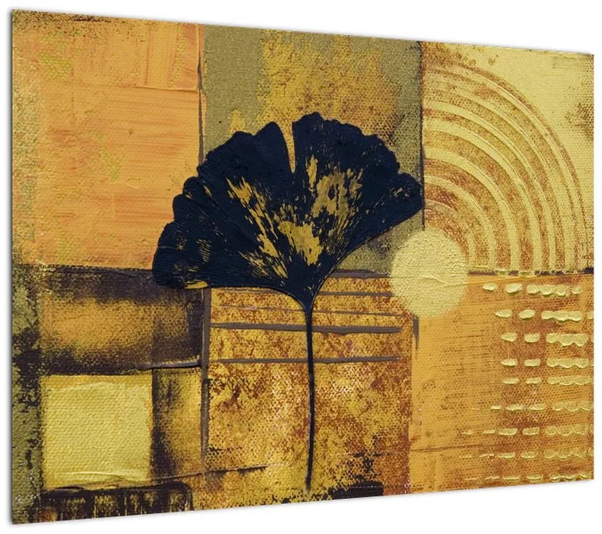 Obraz na szkle - Liść miłorzębu (70x50 cm)