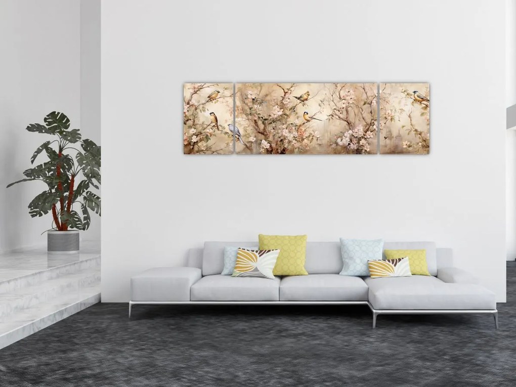 Obraz - Obraz ptaka w stylu vintage II. (170x50 cm)