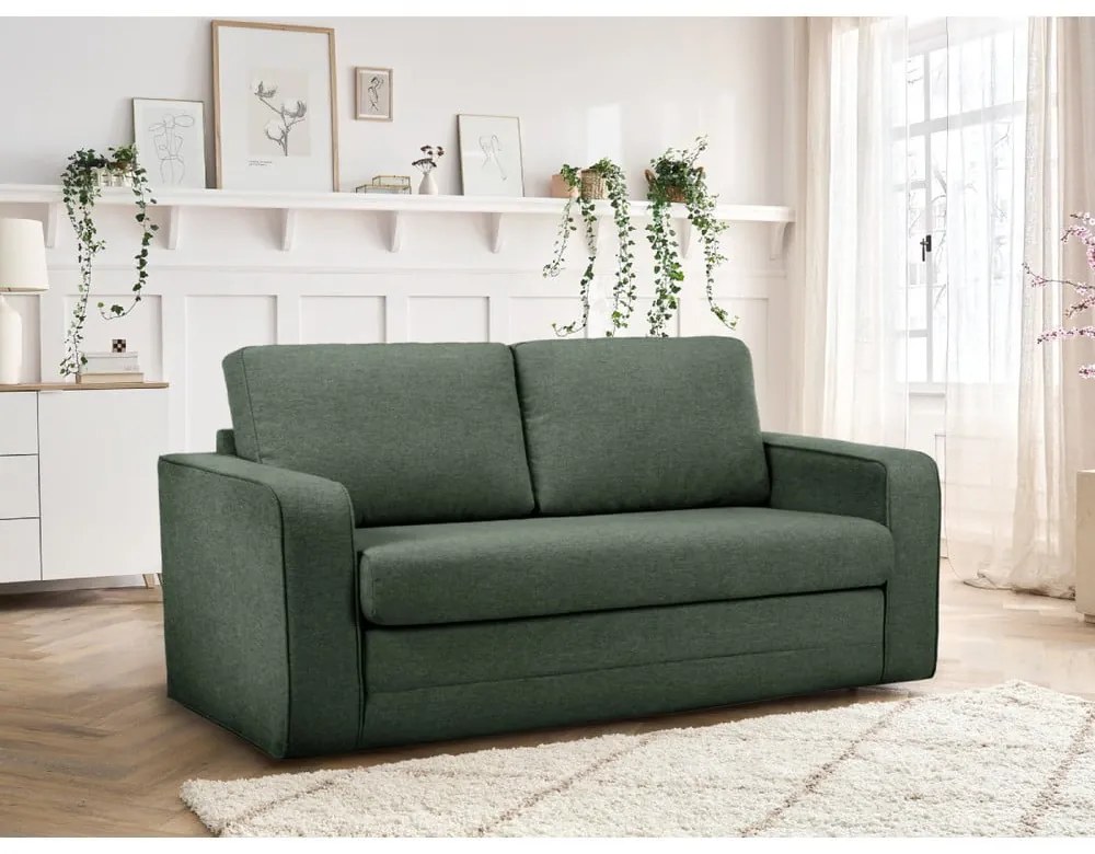 Zielona rozkładana sofa 160 cm Come – Bobochic Paris