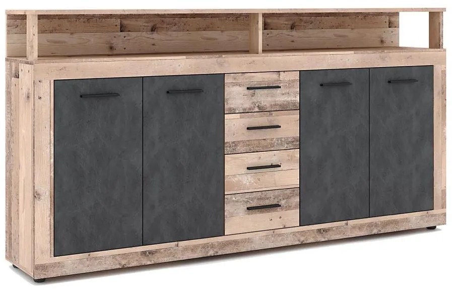 Komoda RUNA jasnobrązowa/antracytowa