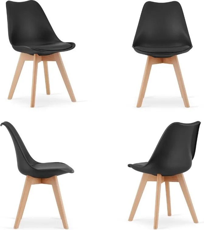 Zestaw stół i 4 krzesła Savio 033, 120x80 cm, dąb craft/czarny, krzesła czarne