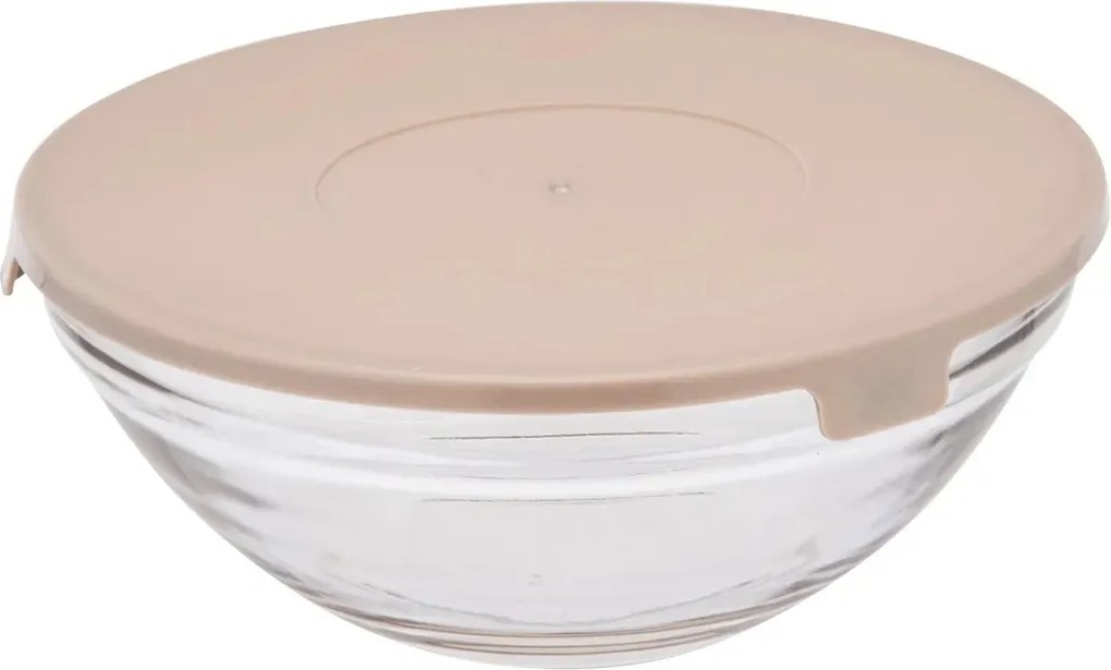 Altom Zestaw szklanych misek z pokrywką, beżowy, 5 szt.