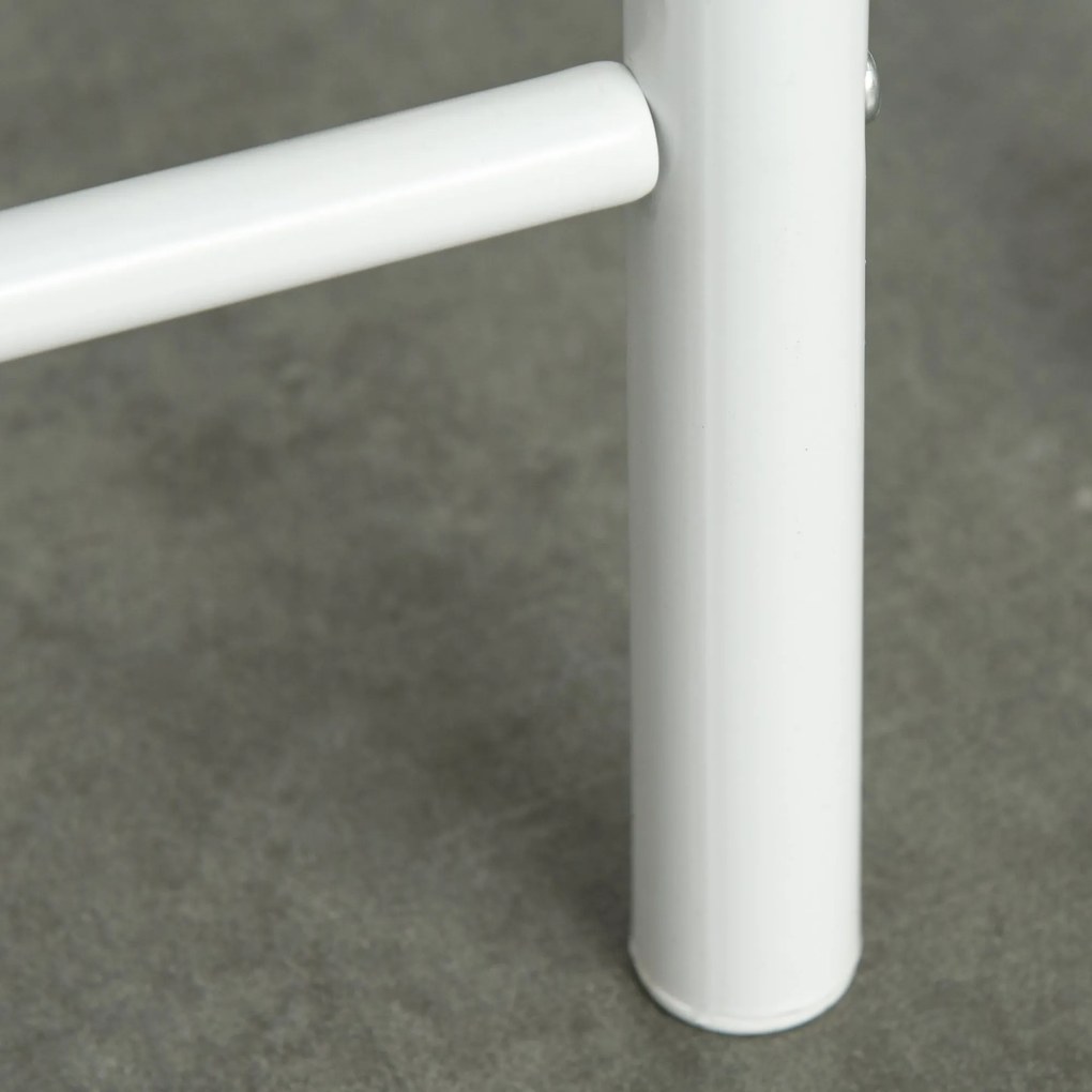 HOMCOM Zestaw barowy stół z drewnianym blatem i białe hokery nowoczesny do kuchni | Aosom PL