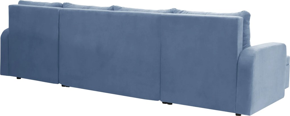 Narożnik U z funkcją spania BERLIN Różowy