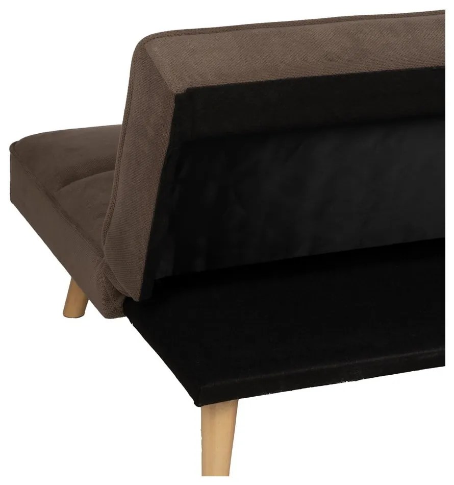 Brązowa rozkładana sofa z tkaniny szenilowej 175 cm – Ixia