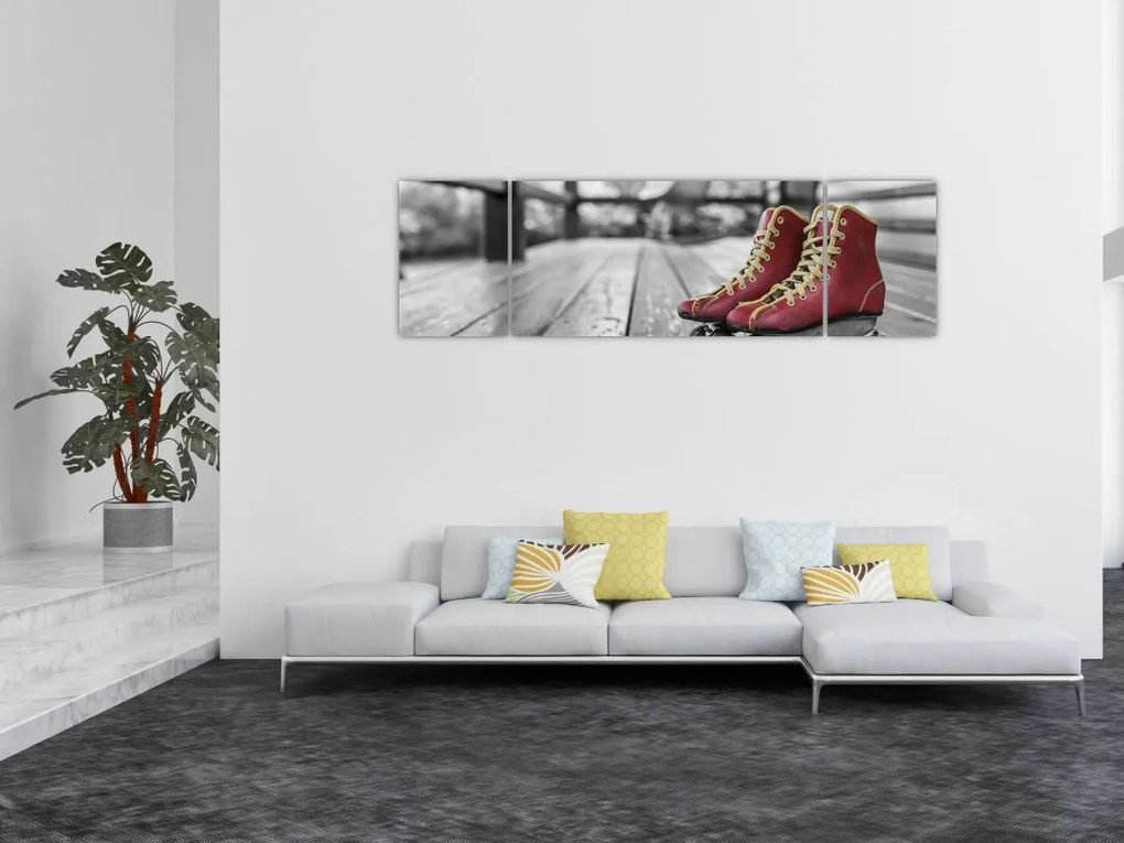 Obraz czerwonych starych wrotek (170x50 cm)