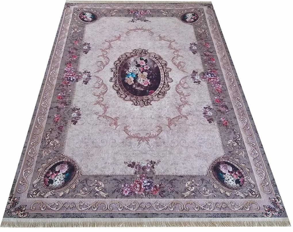 Klasyczny brązowy dywan w barokowym stylu G9-P49