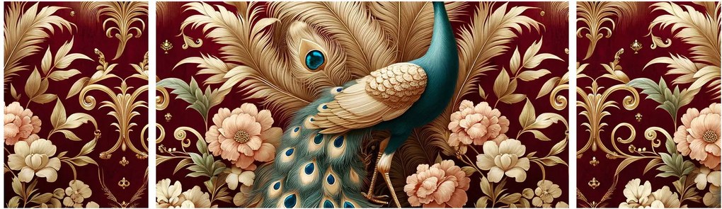 Obraz – Elegancki paw (170x50 cm)