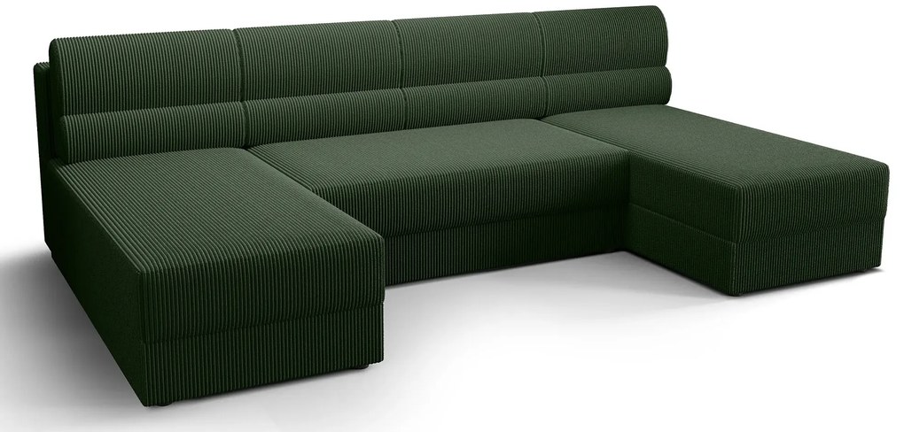 Zielony narożnik rozkładany z pojemnikiem B5-M95