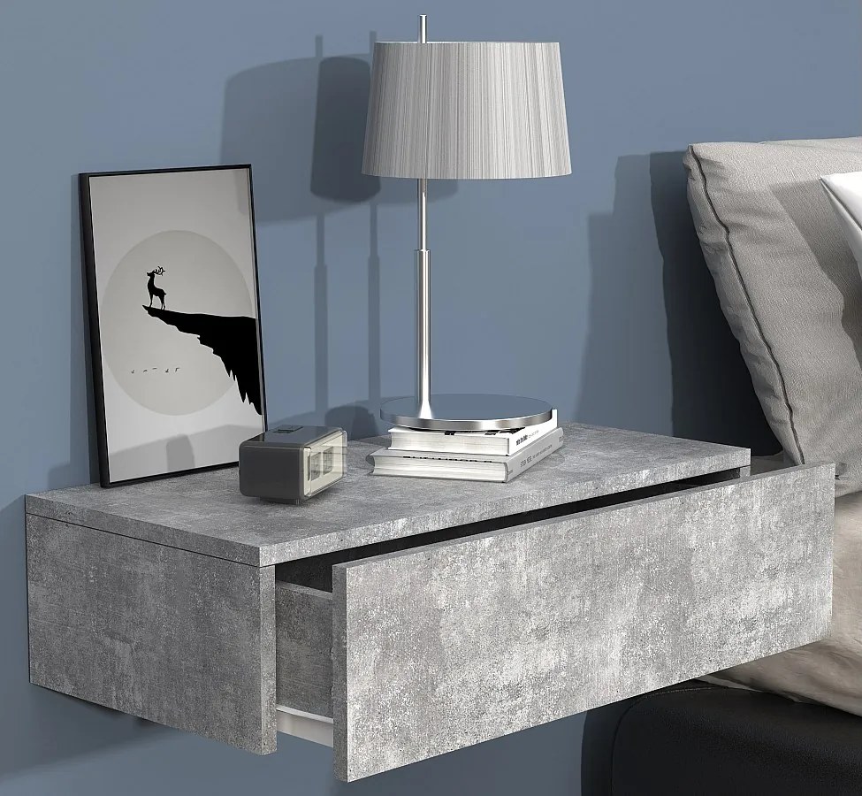 Drewniana ściana wisząca stolik nocny Usal M 60 cm