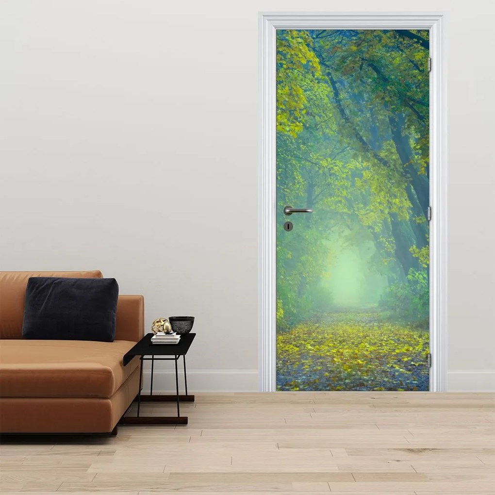Fototapeta na drzwi - Ścieżka wysadzana drzewami (95x205cm)
