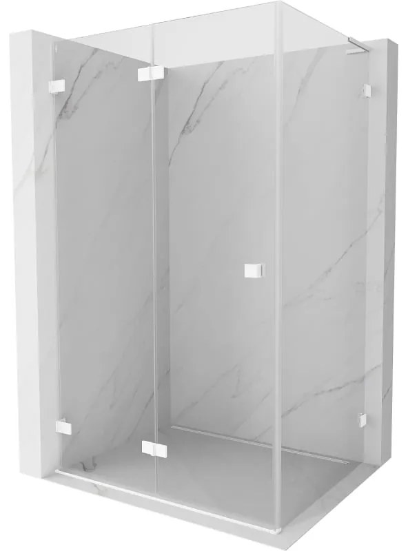 Mexen Lunar-F L kabina prysznicowa składana lewa 80 x 70 cm, transparent, biała - 836L-080-070-20-00-L