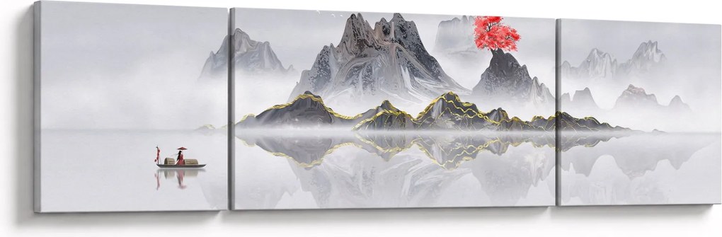 Obraz - Góry we mgle (170x50 cm)