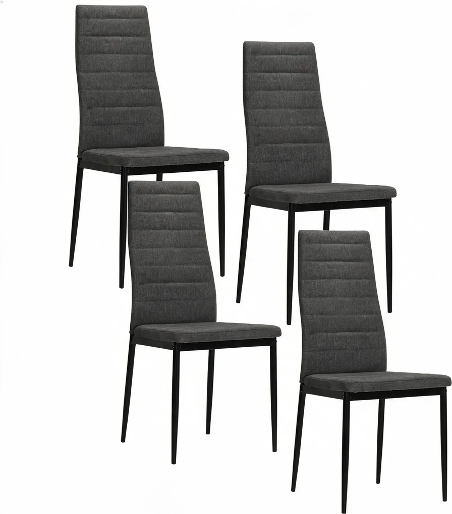 Komplet 4 ciemnoszarych minimalistycznych krzeseł M5-T50