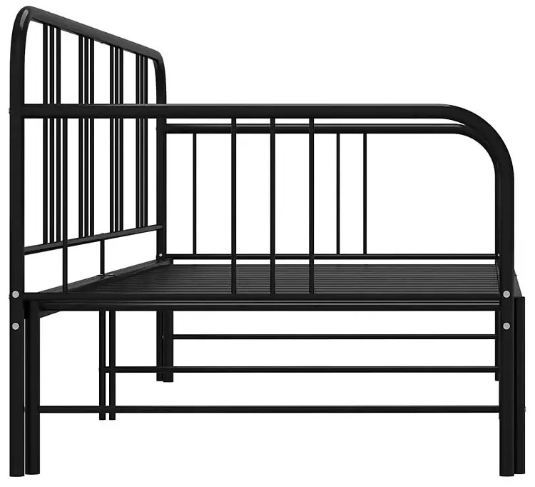Czarne Metalowe Łóżko Rozkładane 90X200 Cm P7-L65