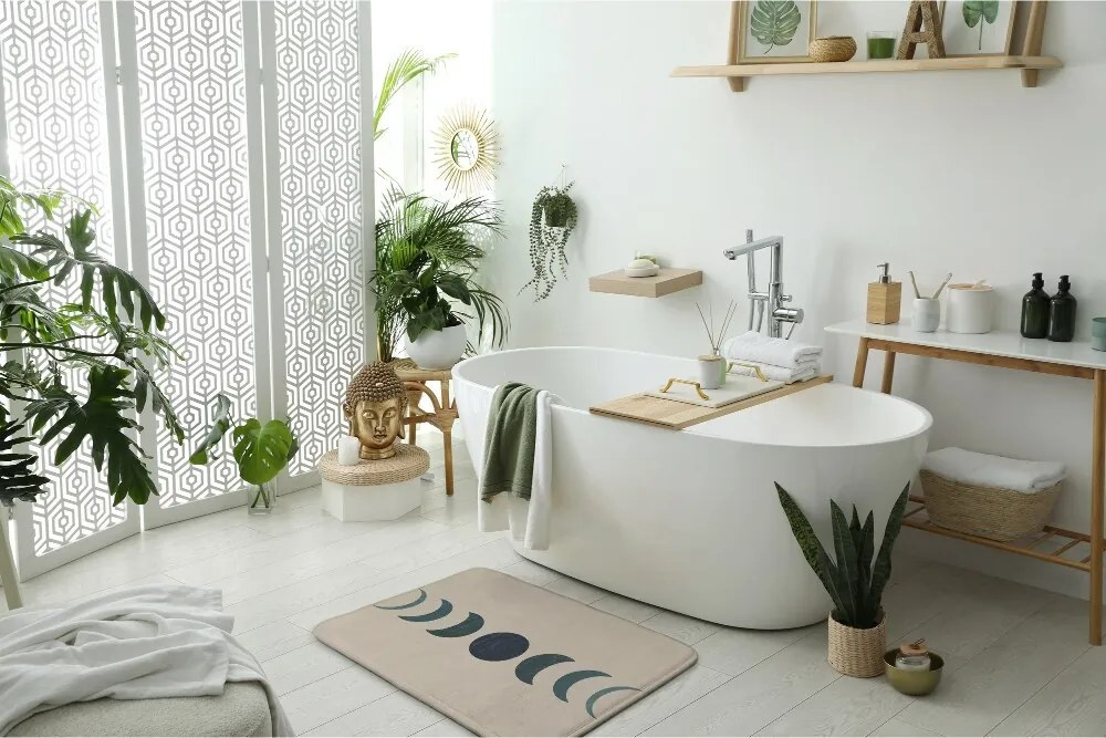 Antypoślizgowy dywanik łazienkowy Antypoślizgowy dywanik łazienkowy Geometryczny Wzór