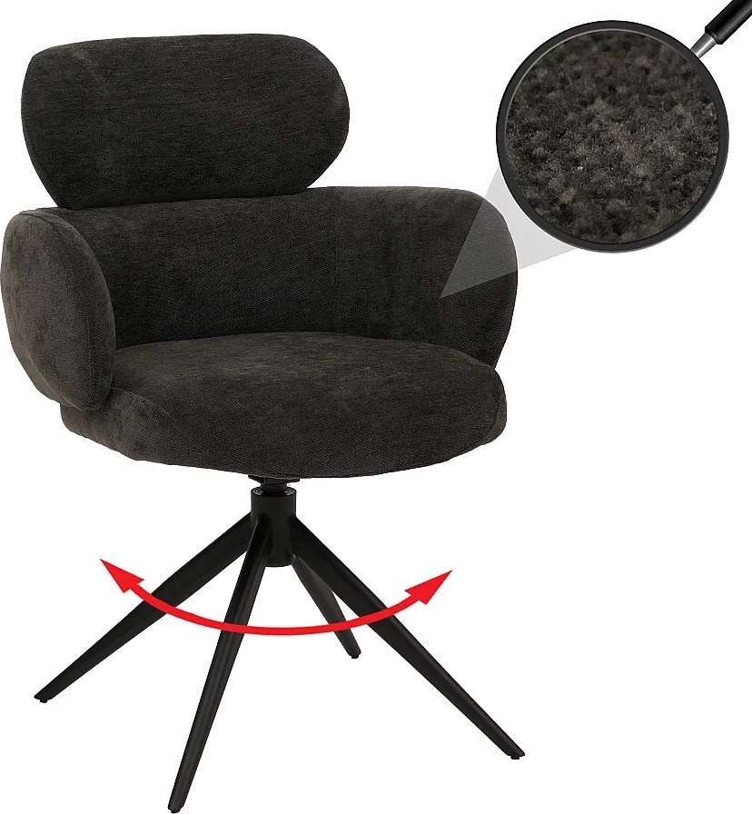 Krzesło do jadalni MCW-O77,  antracyt