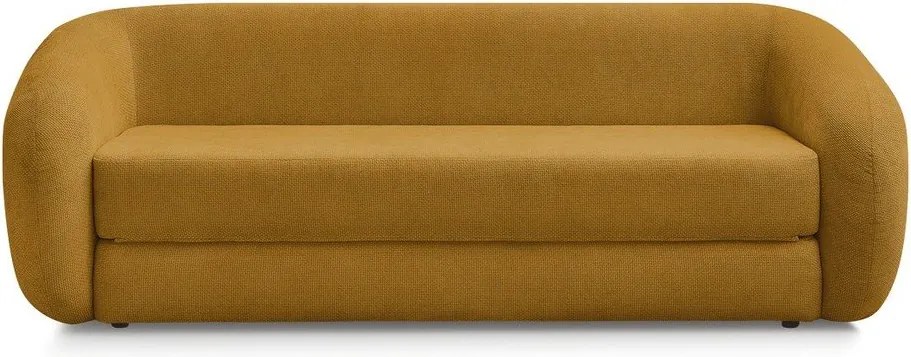 Musztardowa rozkładana sofa z tkaniny szenilowej 228 cm Neyo – Bobochic Paris