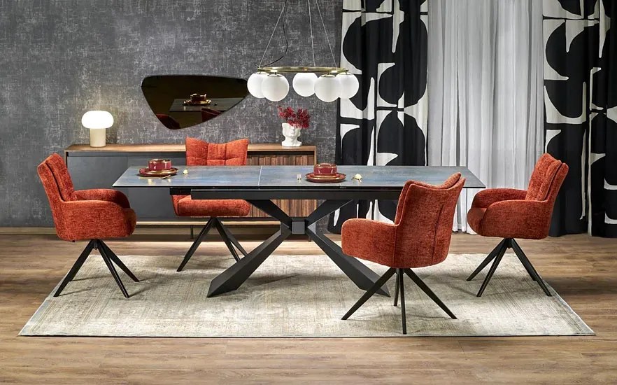 Niebieski nowoczesny rozkładany stół F6-R76