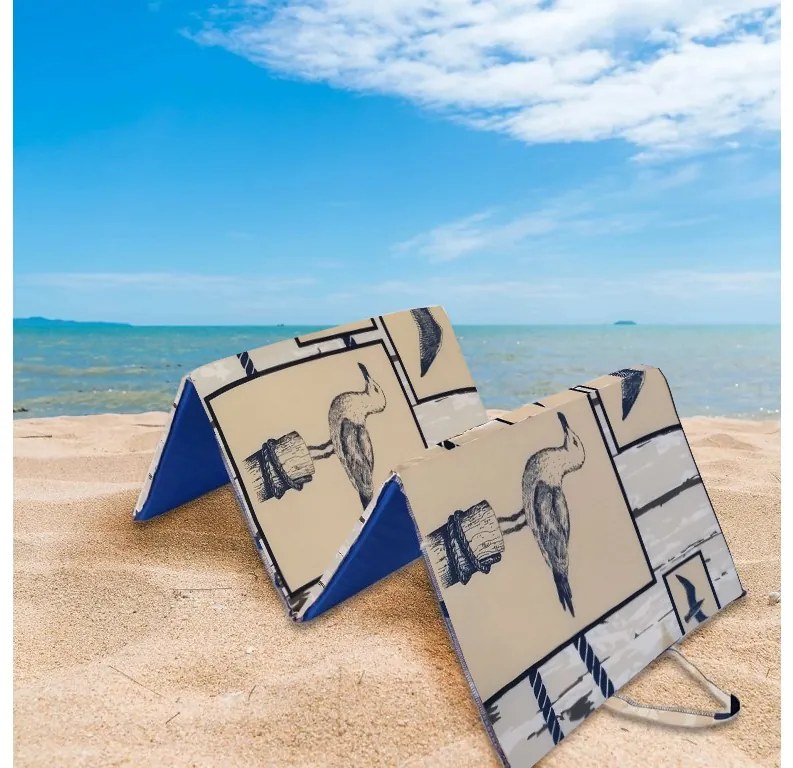 Leżak plażowy MARINE 137x49 cm, beżowy