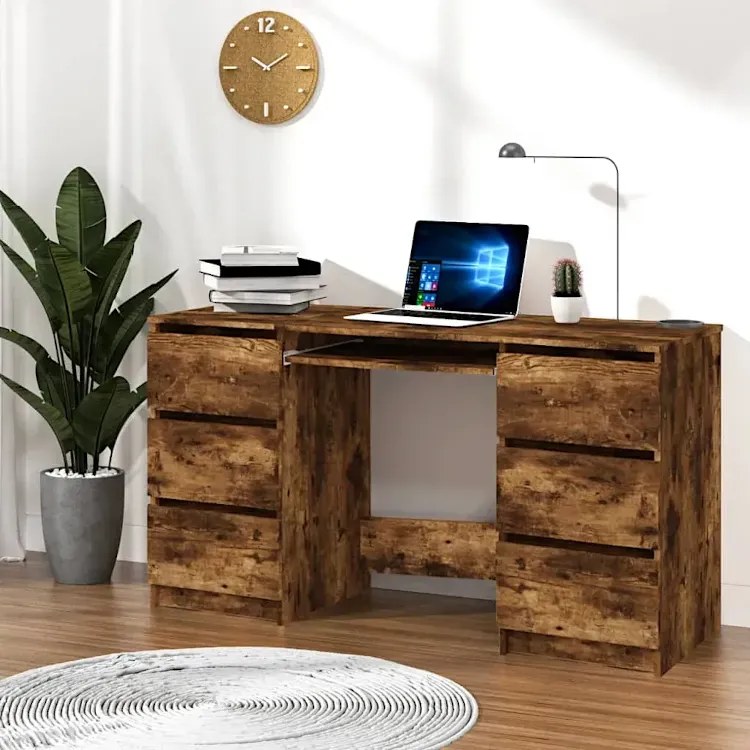 Minimalistyczne biurko w kolorze przydymionego dębu - Sanmi