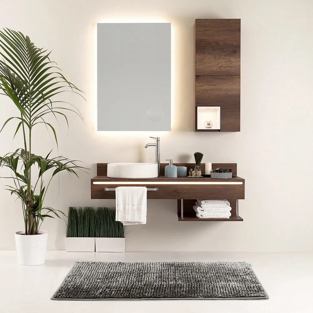 Ciemnoszare dywaniki łazienkowe do WC zestaw 2 szt. 80x50 cm Bati – Restilo