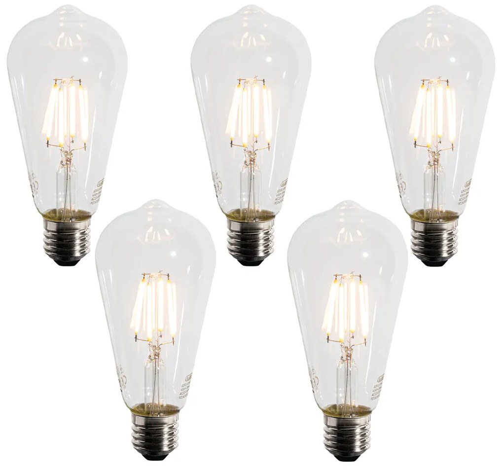 Zestaw 5 żarówek LED E27 ST64 z czujnikiem zmierzchu 4W 400 lm 2200K
