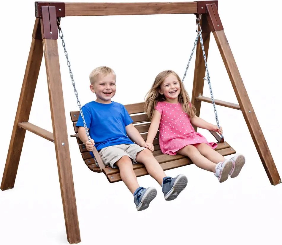 Drewniana huśtawka ogrodowa wolnostojąca dla dzieci M1-D70